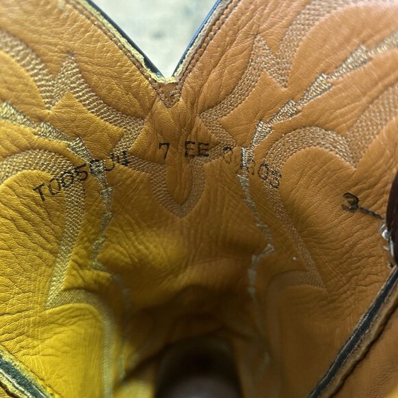 Lucchese 2000 Brown T0056J4 Western Cowboy Boots Mens 7 EE - Picture 4 of 12